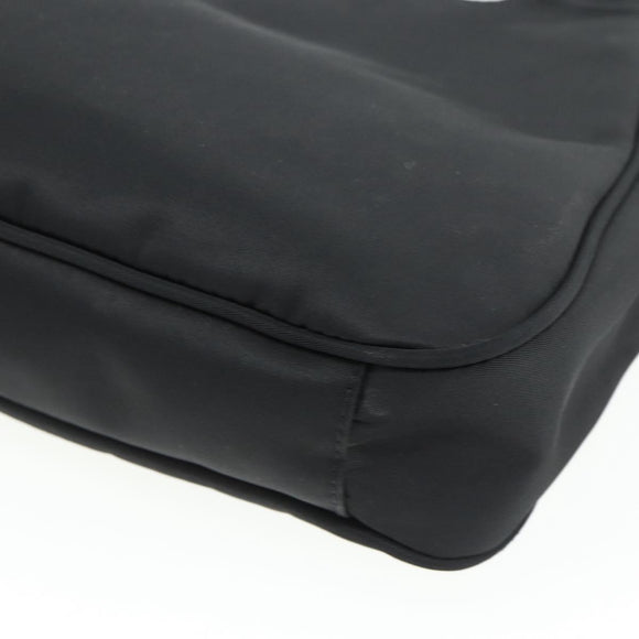 FENDI Shoulder Bag Nylon Black Silver Auth 176499A