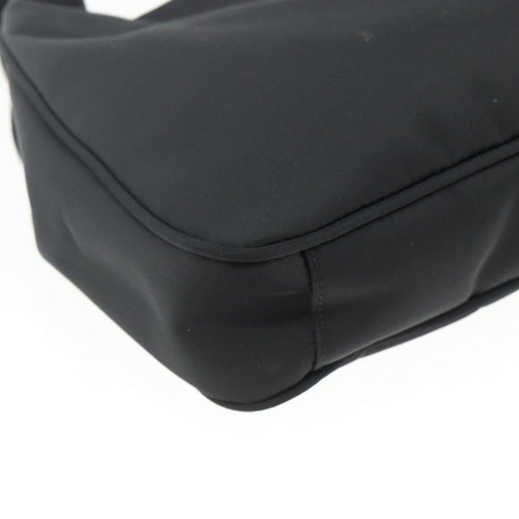 FENDI Shoulder Bag Nylon Black Silver Auth 176499A