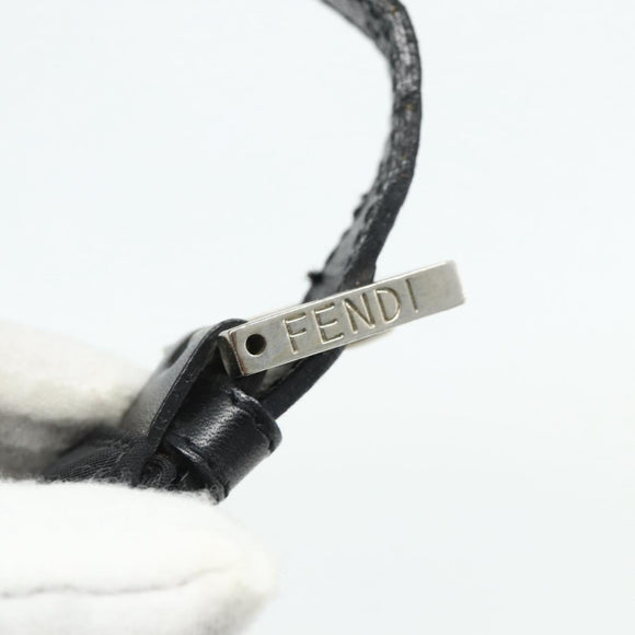 FENDI Shoulder Bag Nylon Black Silver Auth 176499A
