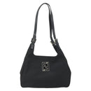 FENDI Shoulder Bag Nylon Black Silver Auth 176499A-13