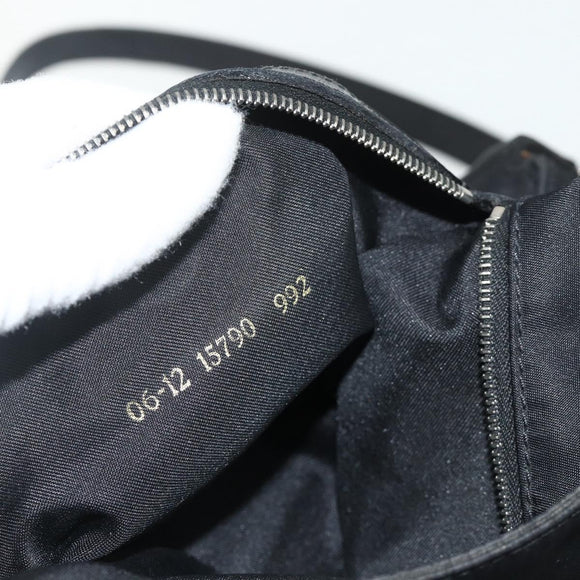 FENDI Shoulder Bag Nylon Black Silver Auth 176499A