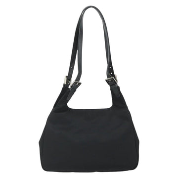 FENDI Shoulder Bag Nylon Black Silver Auth 176499A - 0