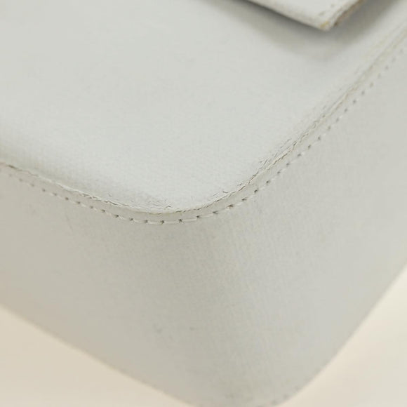 FENDI Drawing Mamma Baguette Schoudertas Canvas Wit Goud Origineel 176502SM