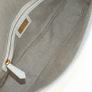 FENDI Drawing Mamma Baguette Schoudertas Canvas Wit Goud Origineel 176502SM-10