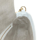 FENDI Drawing Mamma Baguette Schoudertas Canvas Wit Goud Origineel 176502SM-25