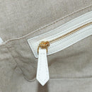 FENDI Drawing Mamma Baguette Schoudertas Canvas Wit Goud Origineel 176502SM-27