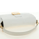 FENDI Drawing Mamma Baguette Schoudertas Canvas Wit Goud Origineel 176502SM-14
