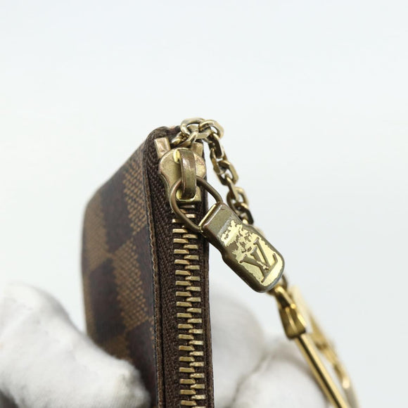 LOUIS VUITTON Damier Ebene Pochette Cles Coin Purse N62658 LV Auth 176507