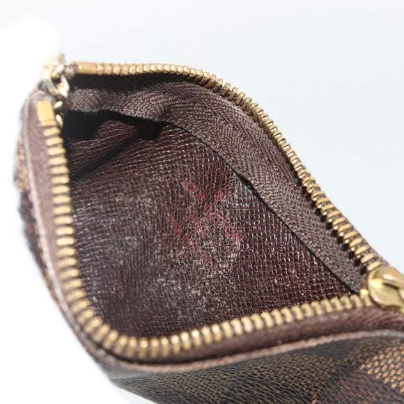 LOUIS VUITTON Damier Ebene Pochette Cles Coin Purse N62658 LV Auth 176507