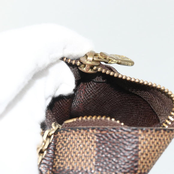 LOUIS VUITTON Damier Ebene Pochette Cles Coin Purse N62658 LV Auth 176507