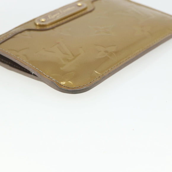 LOUIS VUITTON Vernis Pochette Cles NM Coin Purse Beige Poodle M91763 Auth 176508