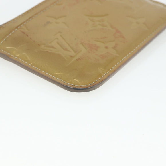 LOUIS VUITTON Vernis Pochette Cles NM Coin Purse Beige Poodle M91763 Auth 176508