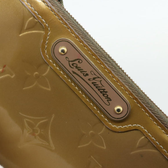 LOUIS VUITTON Vernis Pochette Cles NM Coin Purse Beige Poodle M91763 Auth 176508