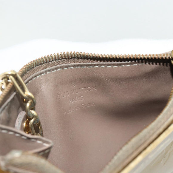 LOUIS VUITTON Vernis Pochette Cles NM Coin Purse Beige Poodle M91763 Auth 176508