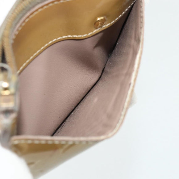 LOUIS VUITTON Vernis Pochette Cles NM Coin Purse Beige Poodle M91763 Auth 176508