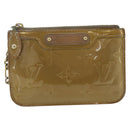 LOUIS VUITTON Vernis Pochette Cles NM Coin Purse Beige Poodle M91763 Auth 176508-13