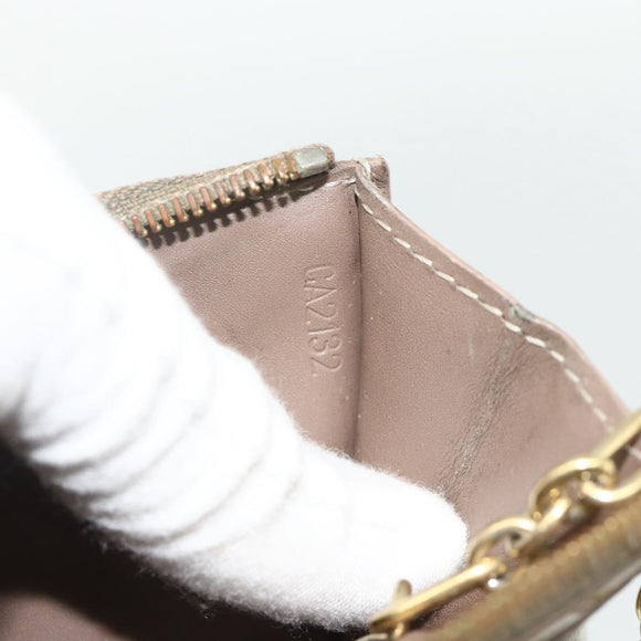 LOUIS VUITTON Vernis Pochette Cles NM Coin Purse Beige Poodle M91763 Auth 176508