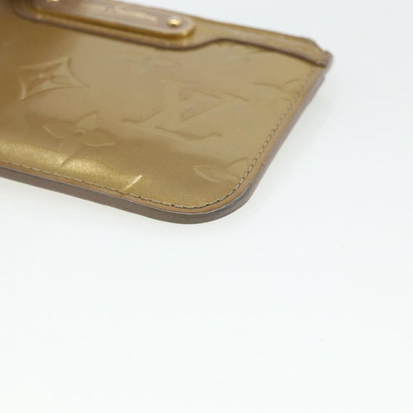 LOUIS VUITTON Vernis Pochette Cles NM Coin Purse Beige Poodle M91763 Auth 176508