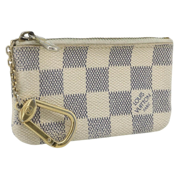 LOUIS VUITTON Damier Azur Pochette Cles Coin Purse N62659 LV Auth 176512
