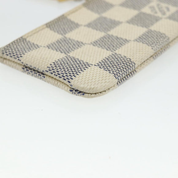 LOUIS VUITTON Damier Azur Pochette Cles Coin Purse N62659 LV Auth 176512