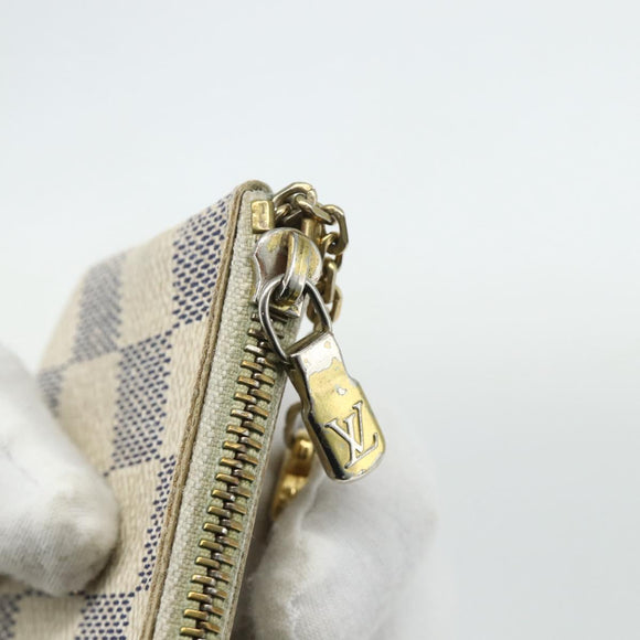 LOUIS VUITTON Damier Azur Pochette Cles Coin Purse N62659 LV Auth 176512