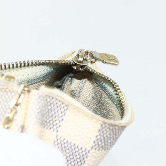 LOUIS VUITTON Damier Azur Pochette Cles Coin Purse N62659 LV Auth 176512