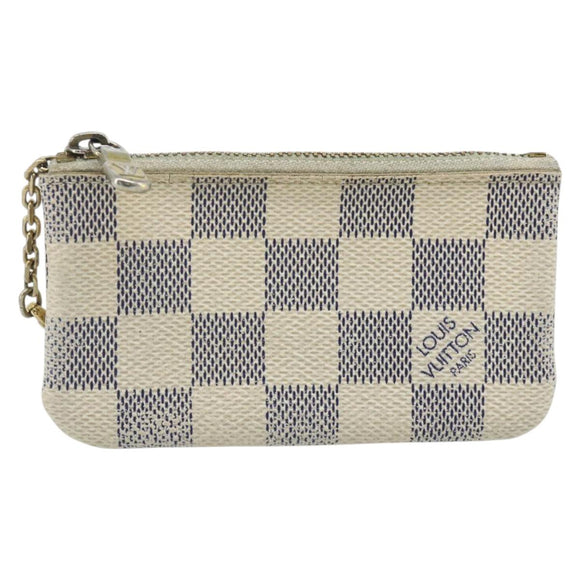 LOUIS VUITTON Damier Azur Pochette Cles Coin Purse N62659 LV Auth 176512