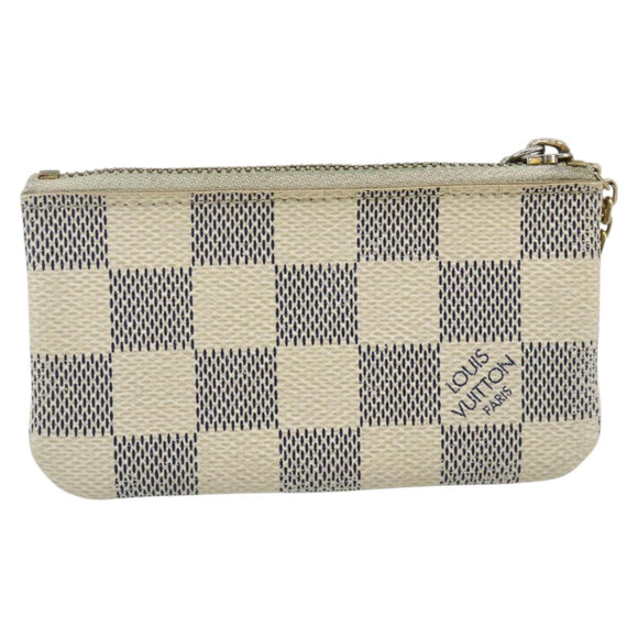 LOUIS VUITTON Damier Azur Pochette Cles Coin Purse N62659 LV Auth 176512