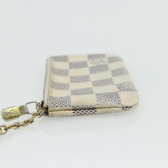 LOUIS VUITTON Damier Azur Pochette Cles Coin Purse N62659 LV Auth 176512