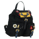 PRADA Robot Backpack Nylon Black Silver Auth 176514SAV-1