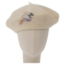 CHANEL Hat Wool Ivory CC Auth 176523A-2