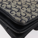 CELINE C Sulky Shoulder Bag Canvas Navy Gold Auth 176524-13