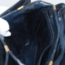 CELINE C Sulky Shoulder Bag Canvas Navy Gold Auth 176524-19