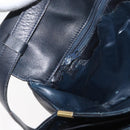 CELINE C Sulky Shoulder Bag Canvas Navy Gold Auth 176524-23