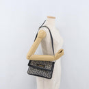 CELINE C Sulky Shoulder Bag Canvas Navy Gold Auth 176524-25