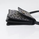 CELINE C Sulky Shoulder Bag Canvas Navy Gold Auth 176524-4