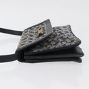 CELINE C Sulky Shoulder Bag Canvas Navy Gold Auth 176524-5
