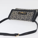 CELINE C Sulky Shoulder Bag Canvas Navy Gold Auth 176524-6