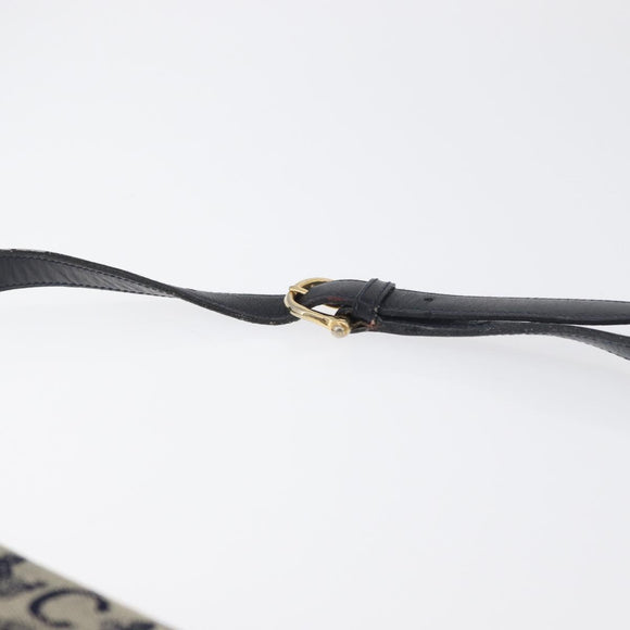 CELINE C Sulky Shoulder Bag Canvas Navy Gold Auth 176524