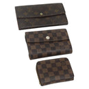LOUIS VUITTON Monogram Damier Ebene Wallet 3 Set LV Auth 176526-1