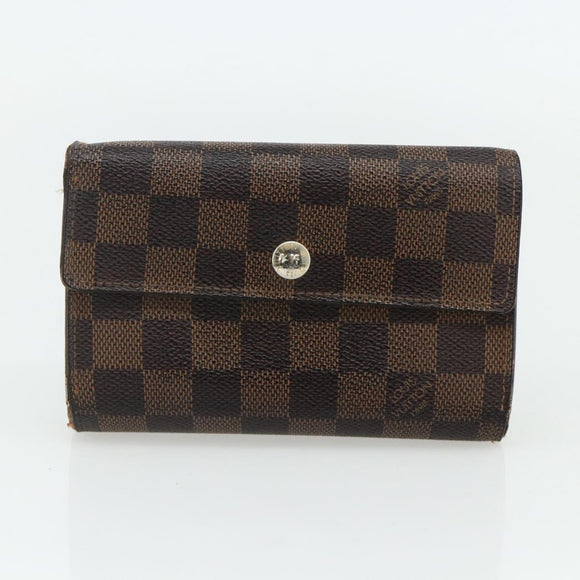 LOUIS VUITTON Monogram Damier Ebene Wallet 3 Set LV Auth 176526