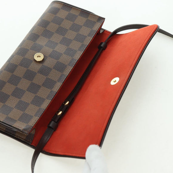 LOUIS VUITTON Damier Ebene Pochette Twin GM Shoulder Bag SPO LV Auth 176534SV