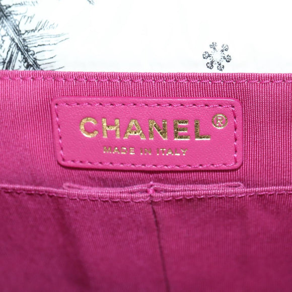CHANEL Matelasse 26 Chain Shoulder Bag Nylon White Gold CC Auth 176536SAV