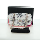 CHANEL Matelasse 26 Chain Shoulder Bag Nylon White Gold CC Auth 176536SAV-12