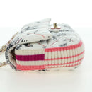 CHANEL Matelasse 26 Chain Shoulder Bag Nylon White Gold CC Auth 176536SAV-3