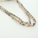 CHANEL Matelasse 26 Chain Shoulder Bag Nylon White Gold CC Auth 176536SAV-7