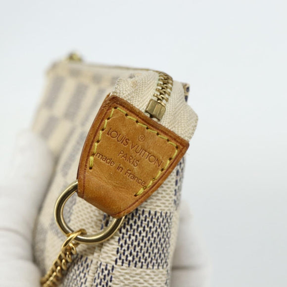 LOUIS VUITTON Damier Azur Mini Pochette Accessoires Pouch N63005 LV Auth 176553