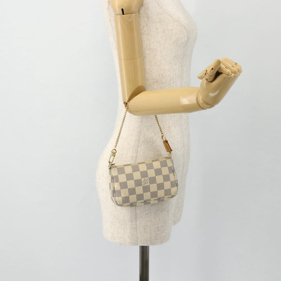 LOUIS VUITTON Damier Azur Mini Pochette Accessoires Pouch N63005 LV Auth 176553