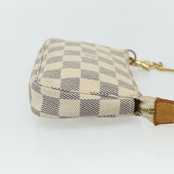 LOUIS VUITTON Damier Azur Mini Pochette Accessoires Pouch N63005 LV Auth 176553