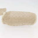 CHANEL Choco Bar Chain Tote Bag Mouton Ivory Silver CC Auth 176557-6